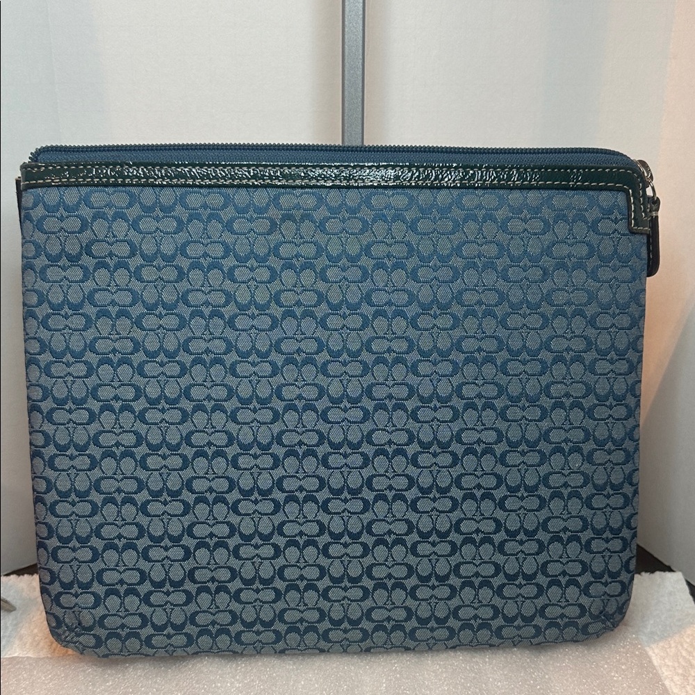 Coach teal Blue signature print iPad/tablet case